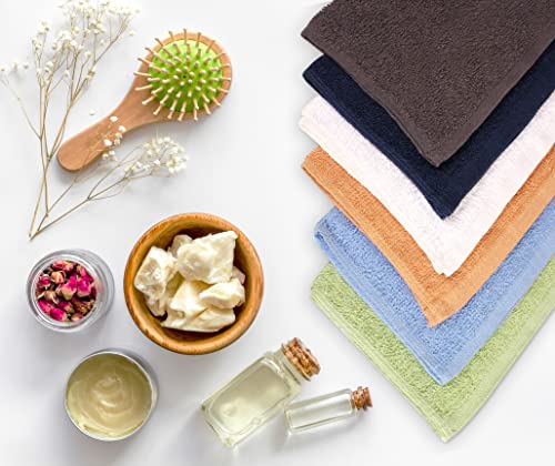 Towel and Linen Mart 100% Cotton - 24 Pack Wash Cloth Set - Flannel Face Cloths, Highly Absorbent and Soft Feel Fingertip Towels (Multi, Pack of 24) - color: Multicolor, size: Pack of 24