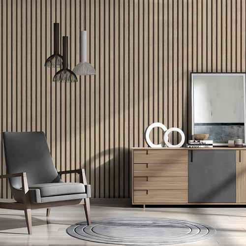 myforHD Wallpaper Peel and Stick Wood Grating Stripe Self-Adhesive Wallpaper Faux Wood Contact Paper Wood Slats Self Adhesive Wall Paper PVC Vinyl Film Removable Waterproof 17.3" x 236" - color: Wood G, size: 17.3" x 236.2"