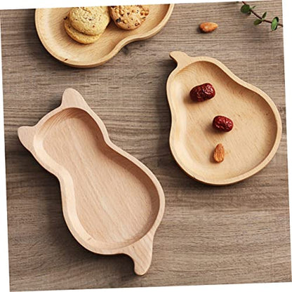 ABOOFAN Beach Wooden Plate Dessert Plate for Kitchen Snack Tray for Restaurant Japanese Style Natural Wood Material Odorless for Photography
