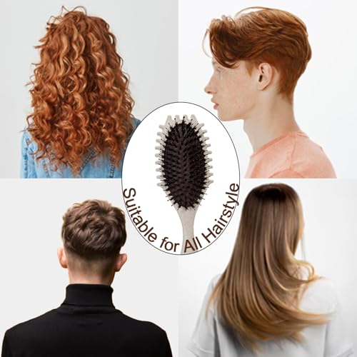 Hair Brush For Fine Hair, Curl Defining Brush For Women Soft Hair Detangler Brush (Beige) - color: Beige