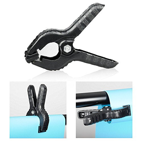 SLOW DOLPHIN Heavy Duty Spring Clamps Clip 4.5 Inch for Muslin/Paper Photo Studio Backdrops Background-6 Pack(Black) - color: Black