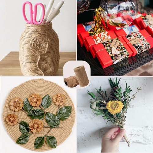 Small Clothes Pins for Photos,100PCS Mini Wooden Clothes Pins with 328 Feet Jute Twine,1.4 inch Tiny Clothes Pins for Photos,Crafts,Hanging Pictures,Baby Shower,Clip Photo Holders - color: Brown