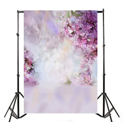 Laeacco Floral Background 5x7ft Oil Painting Watercolor Drawing Wall Flowers Photography Background Light Blooming Spring Cherry Blossoms Abstract Photo Studio Backdrop Bokeh Children Photos - size: 5x7FT