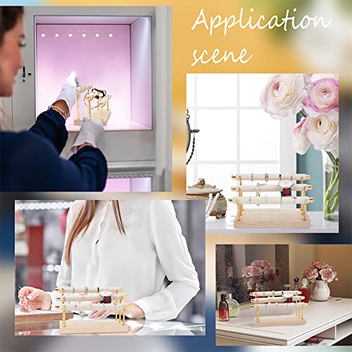 NBEADS 3-Tier Ring Display Stands, Wood Detachable Ring Organizer, Wooden Ring Holder with Golden End Jewelry Storage Organizer Tower Ring Display Jewelry Shelf (RDIS-WH0009-009-US6) - color: 3-Tier Wooden L.w.thi: 8.27x3.94x4.33"
