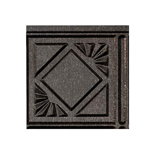 FASÄDE Traditional Style/Pattern 4 Decorative Vinyl Backsplash Panel in Smoked Pewter (6X6 Inch Sample) - color: Smoked Pewter, size: 6X6 Inch Sample