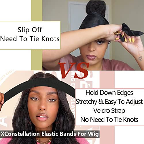 Lace Melting Elastic Bands for Wig Edges and Frontals - Adjustable Wrap Grip to Lay and Keep Wigs in Place (2 PCS, GreenLove) - color: Green Love, size: 1 Count (Pack of 4)