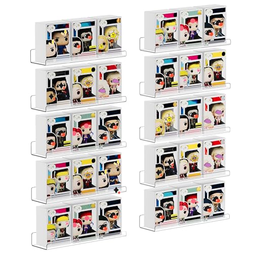 upsimples 10 Pack Acrylic Shelves Wall Organizer and Storage, 15" Display Shelf for Figure, Toy Cars, Perfume, Kids Bookshelf for Bedroom, Nursery, Craft Room, Clear - color: Clear