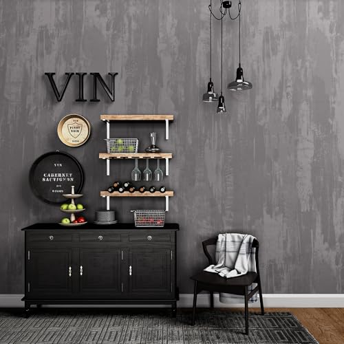 31.5x315inch Extra Wide Light Grey Concrete Wallpaper Peel and Stick Silver Grey Stained Contact Paper Matte Thick Self-adhesive Wall Paper Roll Waterproof Furniture Sticker Modern Industrial Style - color: Light Gray, size: 31.5" x 315"