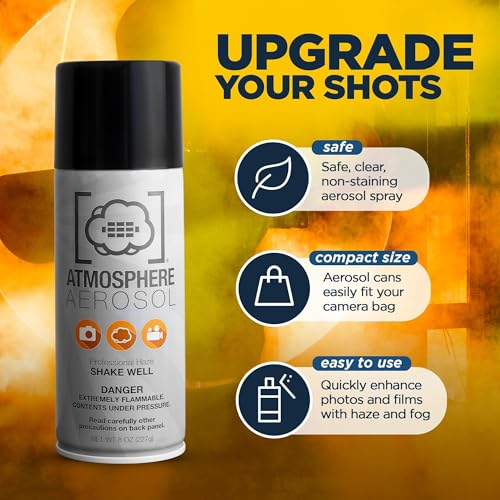 5 Pack - Haze/Fog Atmosphere Aerosol Spray for Photographers & Filmmakers - Photography Smoke and Light Ray Effects for Indoor and Outdoor Use - Spray Made in The USA - Safe Fog Machine Alternative - size: 5