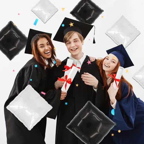 square aluminum foil Balloon Wall Backdrop, 25 pieces Black and White double-sided Balloon Arch Kit, suitable Racing theme parties anniversaries decorations - color: White.black