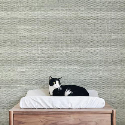 JiffDiff Grasscloth Wallpaper Peel and Stick Cream Grassweave Stick on Wallpaper Textured Self Adhesive Wall Paper Contact Paper 1181" x 17.3" - color: withered, size: 17.3" x 1181"
