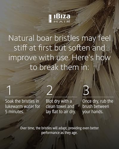 Ibiza Hair B8 Large Round Brush | 70mm Barrel for Volume & Smooth Finish | Blonde Boar Bristles Add Shine | Ideal for Fine or Curly Hair - size: B8, 70mm