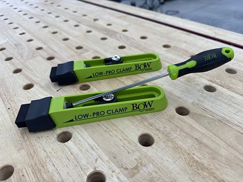 BOW Products Low Profile Clamping Kit - For Use on CNC Machines, MFT Tables, Dog Tables, T-Track Tables and Work Benches - Includes Hold Down Clamps, Fences, Interchangeable Tips and Hardware