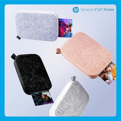 HP Sprocket Portable 2x3 Inch Instant Photo Printer (Black Noir) Print Pictures on Zink Sticky-Backed Paper From Your iOS & Android Device - color: Black, style: Printer