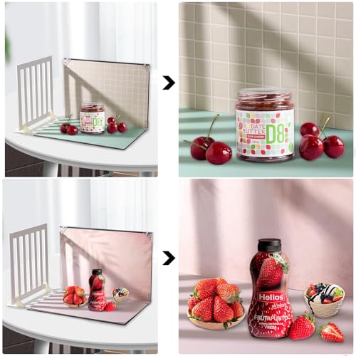 Product Photography Backdrops with Shadow Boards, 8Pcs 16 Curated Patterns Photography Prop Kit, Portable Small Photo Backdrop Board and PVC-Coated UGC Backdrops for Food Jewelry Mini Items, 16x11.5in