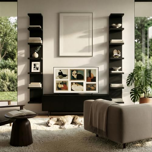 7 Tier Wall Shelf Unit & Lack Shelf, Versatile Floating Shelves for Wall, Bedroom Book Shelf, Vanity Display Shelves, Tall Decorative Shelving Unit, Long Shelves for Storage Black - style: 7 tier wall shelf -Black