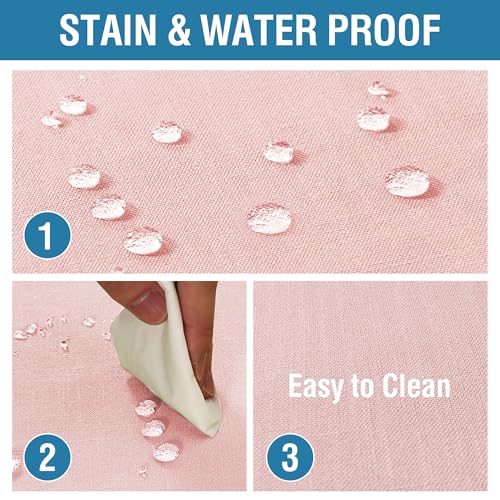 H.VERSAILTEX Linen Textured Table Cloths 54 x 54 Inch Solid Tablecloth Waterproof Table Cover for Dining Buffet Feature Soft and Thick Fabric, Baby Pink - color: Baby Pink, size: 54" x 54" (Square)