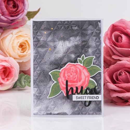 Briartw 3D Embossing Folder for Card Making Adding Textured Detail to Paper Crafting 6.3x4.5inch Clear Texture Plate Perfect for Heavyweight Cardstock (≥250gsm/92lb),Triangle Art Texture Template - color: Triangle Art