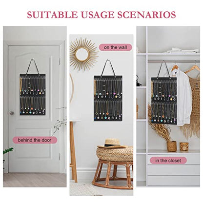 Caffox Hanging Necklaces Holder, Large Jewelry Organizer for Necklaces, Bracelets, and Ankles, Necklaces Display Storage Hanger for Wall, Closet and Door - style: Necklaces Holder