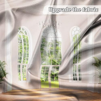 Renaiss Fabric Windows Scenery Backdrop Interior Room Balcony Sunshine Living Room Photography Background Office Zoom Meeting Video Conference Backdrop Photo Studio Props 6x4ft - color: XH004, size: 6Wx4H FT