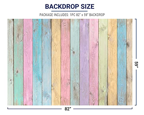 Allenjoy 7x5ft Colorful Wood Photography Backdrops for Girls Boys Kids Baby Portrait Baby Shower Wooden Texture Painting Banner for Birthday Party Background Photo Studio Props
