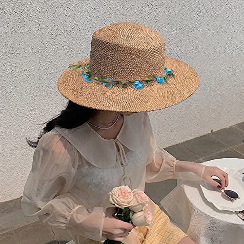 12PCS Multicolor Flower Crown Floral Headband Wreath Garland Headbands, 16 Pieces Flowers Tie on Ratton and Hemp Rope,Unique Design for Women Wedding Party Photo Props