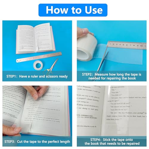 YINTTIAN Archival Safe Acid-Free Book Repair Tape,Clear Strong Waterproof Adhesive,No Residue for Libraries,Old Books,Broken Pages,(2 Inch x 16.5 Feet) - size: 2 Inch x 16.5 Feet