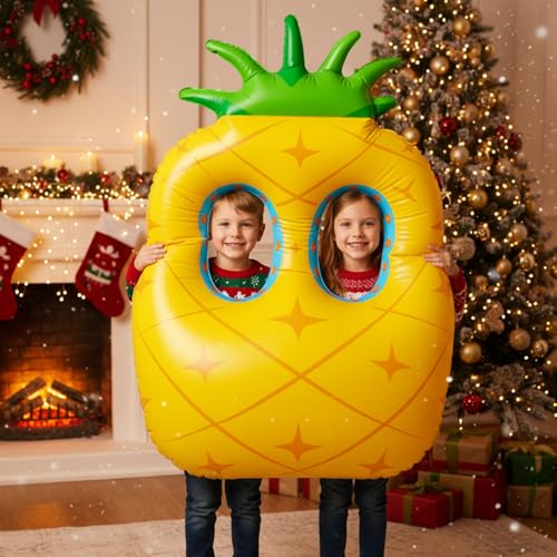 Colingmill 55 Inch Pineapple Photo Frame Inflatable Balloon Decorations Photo Backdrop Booth Selfie Frame Background for Xmas Party Supplies - style: Pineapple