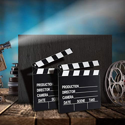 BBTO 10 Pieces Movie Film Clap Board, 7 x 8 Inch Cardboard Movie Clapboard Directors Clapper Writable Cut Action Scene Board for Movies Films Photo Props(Single-Sided Printing,Black and White) - color: Black and White, style: Single-sided Printing