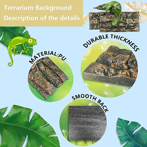 4pcs Rock Terrarium Background,3D Reptile Tank Background Board,Amphibian Stereo Backdrop Wall,Lizard Snake Gecko Spider Chameleon Turtle Fish pet silo Background Decorative Panel - color: yellow
