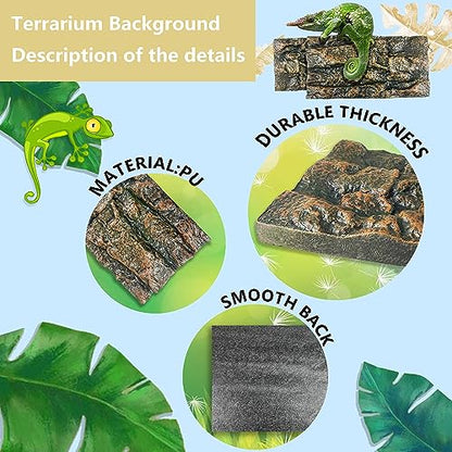 4pcs Rock Terrarium Background,3D Reptile Tank Background Board,Amphibian Stereo Backdrop Wall,Lizard Snake Gecko Spider Chameleon Turtle Fish pet silo Background Decorative Panel - color: yellow