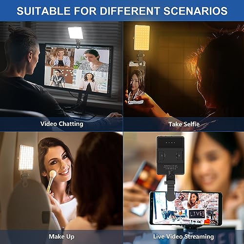 Selfie Light, Phone Light with Front & Back Clip, 60 LED Portable Light with 3 Modes, 5000mAh Rechargeable Video Light for Phone, iPhone, IPad, Laptop, TikTok, Makeup, Live Stream, Vlog - color: Black