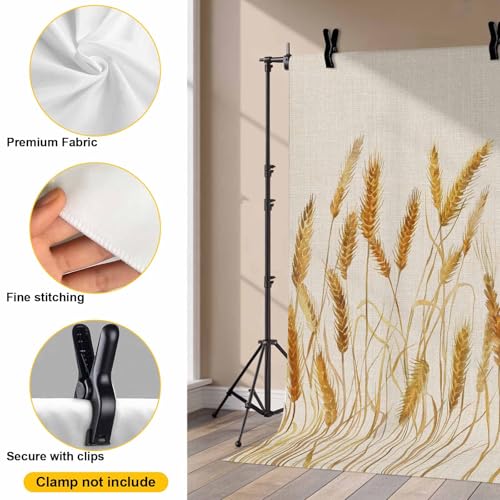 Autumn Vintage Backdrop for Photography, Wheat Watercolor Linen Background Photo Backdrop Portrait Background Party Banner Photo Backgrounds for Studio Booth Props, 10x8ft - color: Light Beige Oatmeal, size: 10x8FT