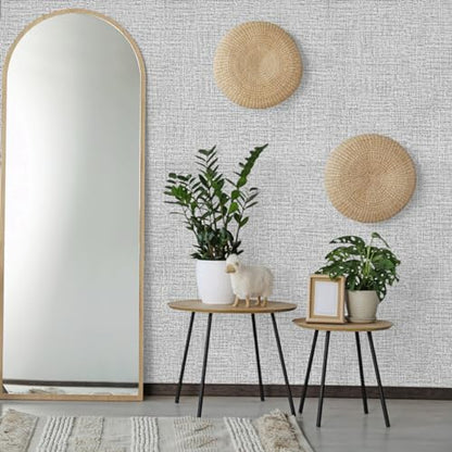 Grey Wallpaper Grasscloth Peel and Stick Wallpaper 17.7inchx393.7inch Textured Peel and Stick Grasscloth Removable Grey Contact Paper for Cabinets Self Adhesive Removable Wall Paper Vinyl - color: Grey-1, size: 17.7" x 393.7"