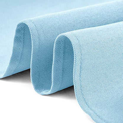 Lann's Linens - 90" Round Premium Tablecloth for Wedding/Banquet/Restaurant - Polyester Fabric Table Cloth - Baby Blue - color: Baby Blue, size: 90" (Round)