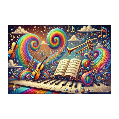 Music Party Background Cloth Microphone Sheet Music Rainbow Heart Shape, Gramophone, Rock Music, Instrument, Suitable for Home Decoration, Music Room, Stage, Live Shooting Background 3 Pas