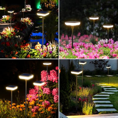Solar Lights Outdoor Pathway 8 Pack IP65 Waterproof 31" Solar Garden Lights 2 Heights Adjustable Auto On/Off Lasting 12H for Walkway Patio Lawn Path Yard Plants Flower Beds Landscape Decor - size: 8 Pack