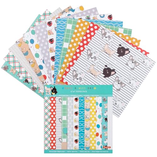 12 Sheets Scrapbook Paper Pads, 12 Designs 6"x6" Single Sides Patterned CardStock Papers, 160gsm Decorative Background Craft Paper, Scrapbooking Pad for Card Making DIY Projects(Animals) - color: Animals