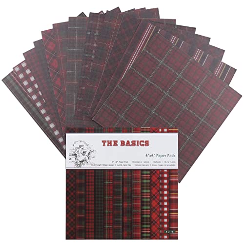 12 Sheets Scrapbook Paper Pads, 12 Designs 6"x6" Single Sides Patterned CardStock Papers, 160gsm Decorative Background Craft Paper, Scrapbooking Pad for Card Making DIY Projects (Grids) - color: Grids