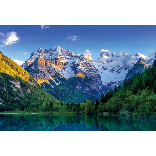 YongFoto Outdoor Nature Scenery Backdrop 7x5ft Lake Mountains Forest Pine Blue Sky Spring Photography Background Party Banner Room Decor Travel Portraits Photoshoot Wallpaper Photo Studio Props - color: Style 4, size: 7ftx5ft