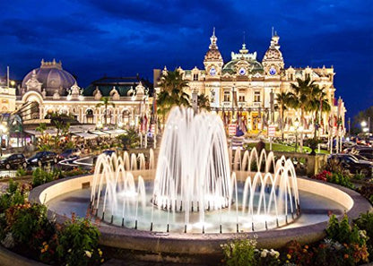 7X5ft Beautiful Fountain Backdrop Beautiful Monte Carlo Casino Architectural Landscape Backdrops for Photography Photo Studio Background Props LY097