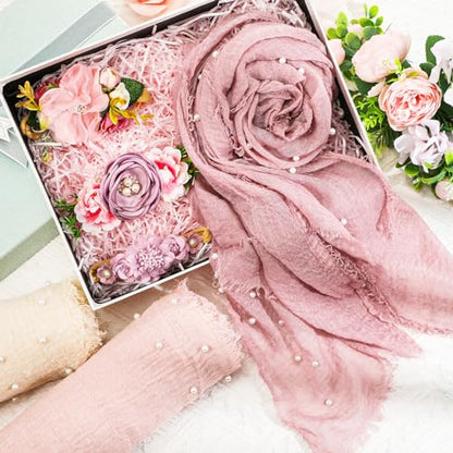 Buryeah 7 Pcs Baby Photoshoot Props Wrap Kit Includes 3 Pcs 66.9 x 35.4'' Newborn Photography Props 4 Pcs Baby Flower Headband Photo Supplies for Boy Girl Infant Toddler