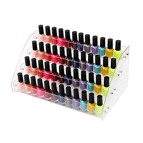 4 Tiers Makeup Holder Tiered Acrylic Organizer for Lipstick Nail Polishes Eye Shadow Toy Collection Dresser Reagent Container Retail E ssential Oils Liquids Paint Oil Bottle Display Rack Stand Station - size: 4 floor
