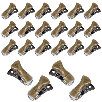 CRASPIRE 35Pcs Metal Alligator Clips Antique Bronze Mini Sweater Clamps Spring Clip Small Flat Mouth Non-Slip with Rubber Cover for Crafts Paper ID Badge Holders Lanyards Clothing Glasses Accessories - color: 35pcs Bronze