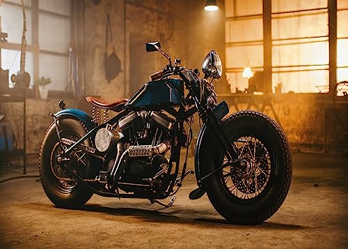 BELECO 12x10ft Fabric Garage Motorcycle Backdrop Vintage Retro Motorbike Background for Photography Kids Adults Birthday Party Decorations Photo Studio Shooting Props - size: 12x10FT