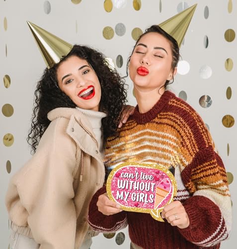Galentines Day Decorations Photo Props Galentines Day Party Photo Booth Props Kit Ladies Girls Friendship Themed Party Decor Valentine's Day Birthday Party Decoration Supplies 35 Pieces
