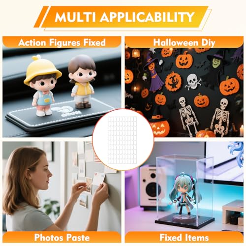 300Pcs Double Sided Adhesive Dots, Removable Clear Dots Sticky Tack, Waterproof No Trace Dots Adhesive Putty for Wall Hanging Crafts, Balloons Party Decorations Poster Picture Festival Decoration