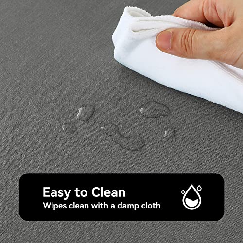 Romanstile 100% Waterproof PVC Tablecloth, Rectangle Oil Spill Proof Stain Resistant Vinyl Table Cloth, Wipe Clean Plastic Table Covers for Kitchen/Dining/Parties - 54 x 78 Inch, Dark Grey - color: Dark Grey, size: 54" x 78" (Rectangular)