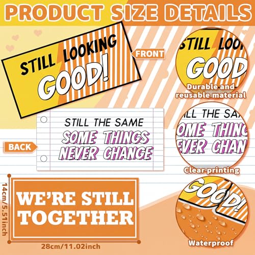 Beeveer 24 Designs Class Reunion Photo Booth Props Fun Photo Booth Sign Decorations Double Sided 11 x 5.5 Inch Props for Photoshoot DIY Waterproof Selfie Signs PVC School Reunion Party Decorations - color: Colorful, style: Class Reunion