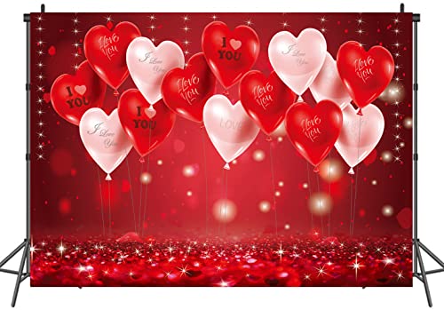 10x8ft Valentine's Day Photo Background red Love Backdrop Mother's Day Background Anniversary Party Girl Birthday Decor Supplies Vinyl 126…… - size: 10x8ft